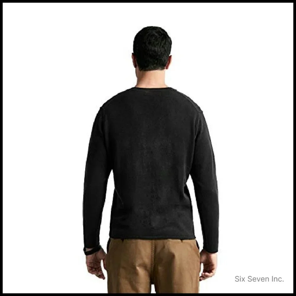 Men's V-Neck Cashmere Sweater Long Sleeve Pullover Classic Elegant Minimal